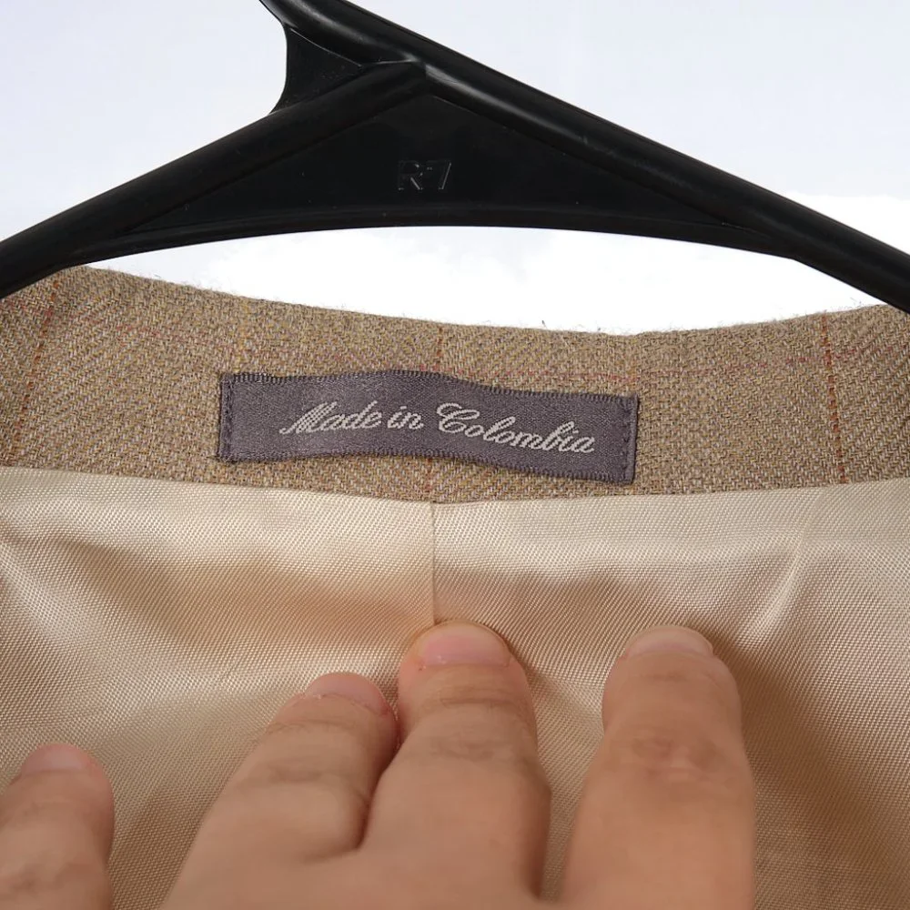 Oscar De La Renta Silk Wool Tan Sport Coat 46R - Picture 6 of 8